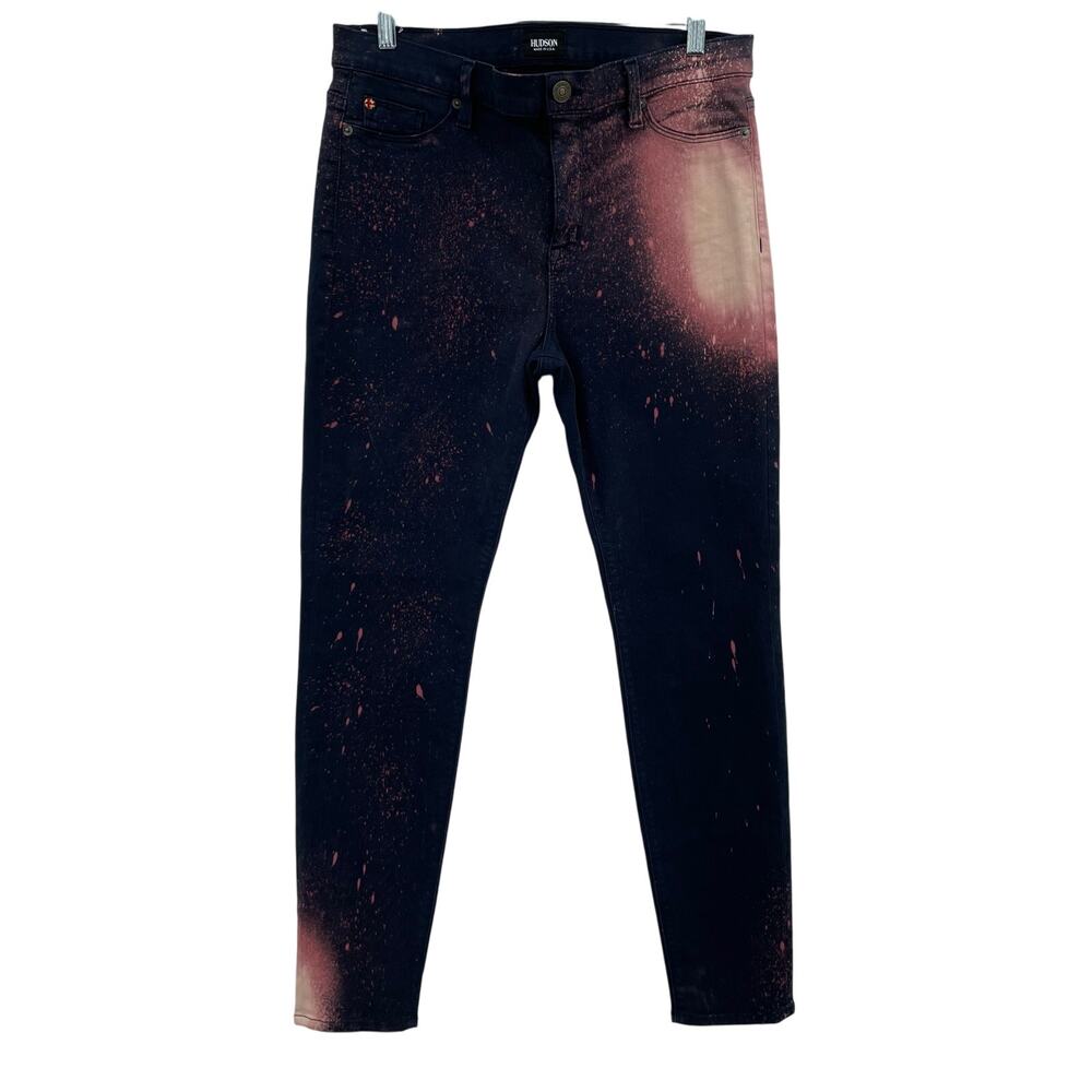 Hudson Women's Nico Super Skinny Midrise Jeans, Sz. 32 Artsy Cosmo‎ Tie Dye Edgy